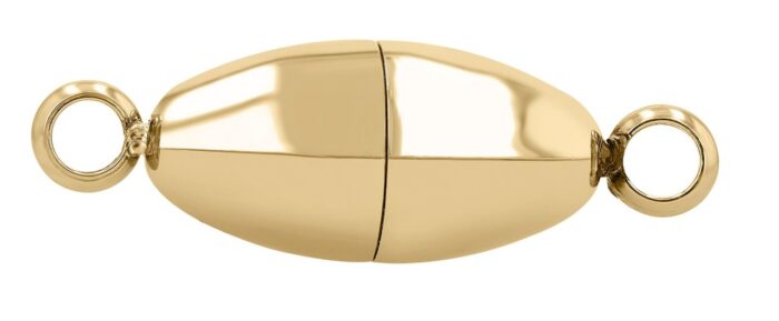 Magnetschließe oval, Edelstahl goldfarben, poliert, 6 -8 mm - Image 4