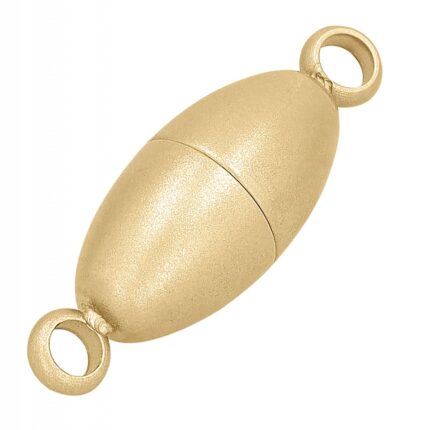 Magnetschließe oval, Edelstahl goldfarben mattiert, 6 -8 mm