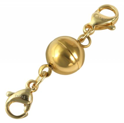 Magnetschließe rund mit 2 Karabinern, Edelstahl, IPG, Kugel Durchmesser 8 mm