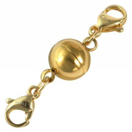 Magnetschließe rund mit 2 Karabinern, Edelstahl, IPG, Kugel Durchmesser 8 mm