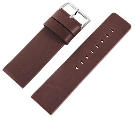 Echtleder-Uhrenarmband, schwarz/braun, 26 mm