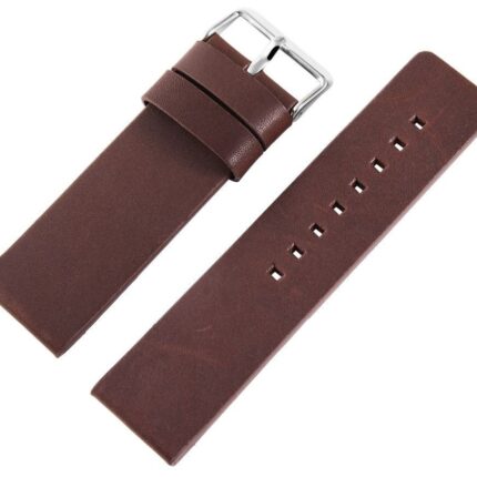 Echtleder-Uhrenarmband, schwarz/braun, 26 mm