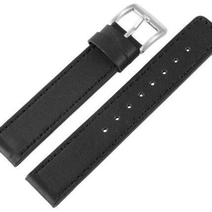 Echtleder-Uhrenarmband, schwarz/braun, 18 mm