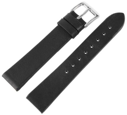 Echtleder-Uhrenarmband, schwarz/dunkelbraun, 18 mm