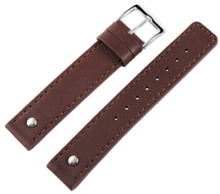 Echtleder-Uhrenarmband, braun, 18 mm