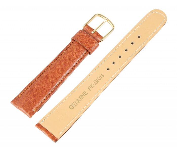 Echtleder-Uhrenarmband, hellbraun, 17 mm - Image 3