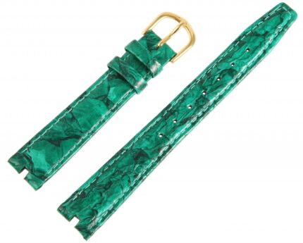 Echtleder-Uhrenarmband, grün, 14 mm
