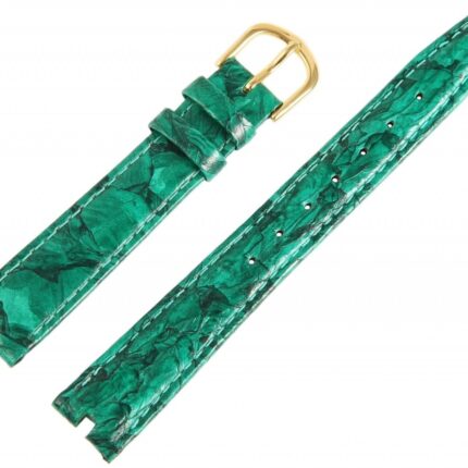 Echtleder-Uhrenarmband, grün, 14 mm