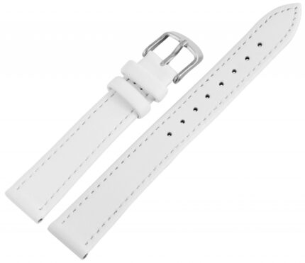 Echtleder-Uhrenarmband, weiß, 10 mm - 22 mm