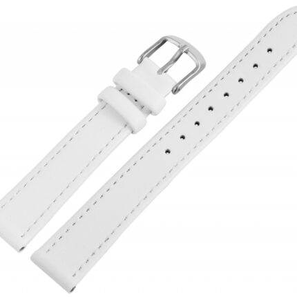 Echtleder-Uhrenarmband, weiß, 10 mm - 22 mm