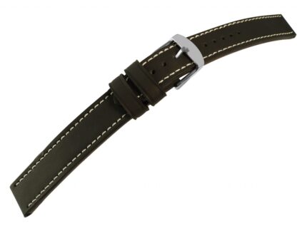 Echtleder-Uhrenarmband, schwarz, XL, 18 mm - 24 mm