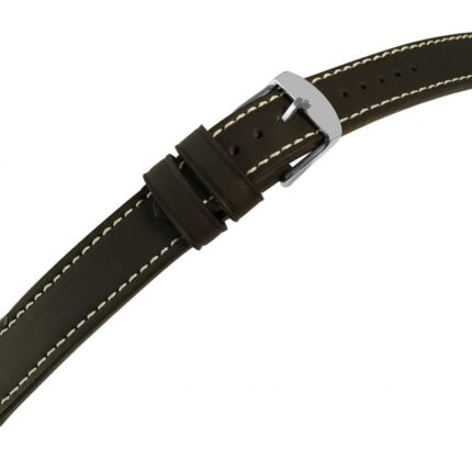 Echtleder-Uhrenarmband, schwarz, XL, 18 mm - 24 mm