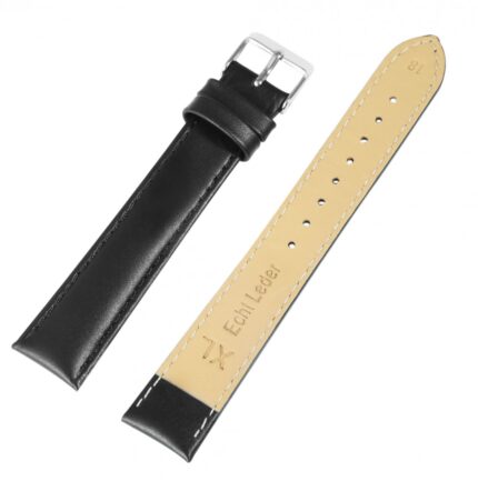Echtleder-Uhrenarmband, schwarz, 18 mm - 24 mm