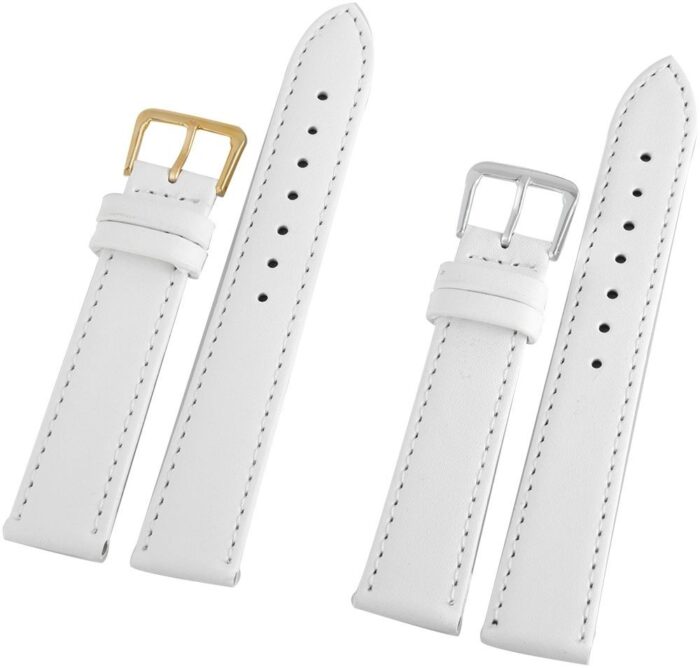 Echtleder-Uhrenarmbänder, weiß, VE 10, 12 mm / 18 mm - Image 2