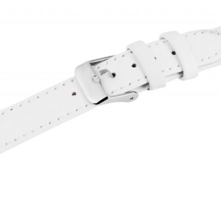 Echtleder-Uhrenarmband, weiß, XL, 16 mm - 18 mm