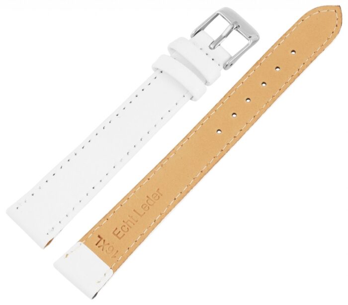 Echtleder-Uhrenarmband, weiß, XL, 16 mm - 18 mm - Image 3