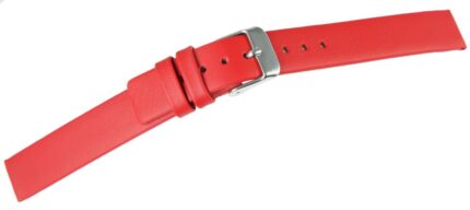 Echtleder-Uhrenarmband, nahtlos, rot, 12 mm - 20 mm