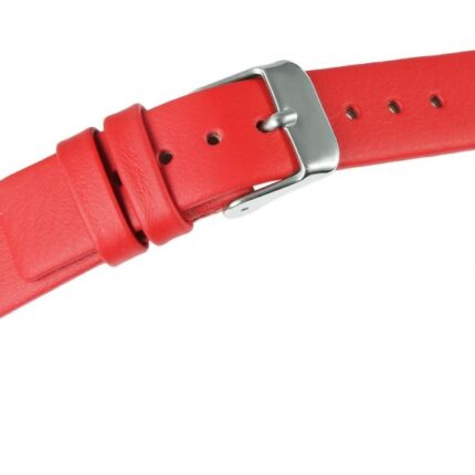 Echtleder-Uhrenarmband, nahtlos, rot, 12 mm - 20 mm