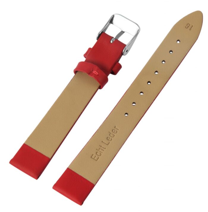 Echtleder-Uhrenarmband, nahtlos, rot, 12 mm - 20 mm - Image 7