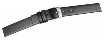Echtleder-Uhrenarmband, nahtlos, schwarz, 12 mm - 22 mm