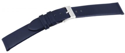 Echtleder-Uhrenarmband, dunkelblau, 16 mm - 20 mm