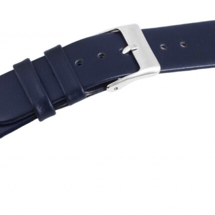 Echtleder-Uhrenarmband, dunkelblau, 16 mm - 20 mm