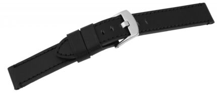 Echtleder-Uhrenarmband, schwarz, 18 mm - 26 mm