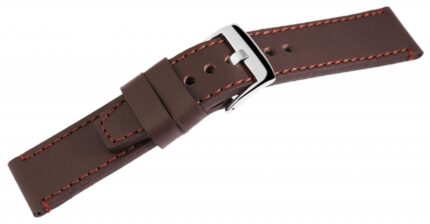 Echtleder-Uhrenarmband, dunkelbraun, 18 mm - 24 mm