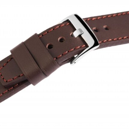 Echtleder-Uhrenarmband, dunkelbraun, 18 mm - 24 mm