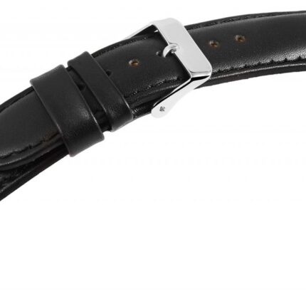Basic Echtleder Armband, Edelstahl Dornschließe, schwarz, 18~24 mm
