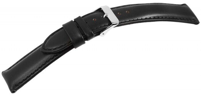 Basic Echtleder Armband, Edelstahl Dornschließe, schwarz, 18~24 mm - Image 1