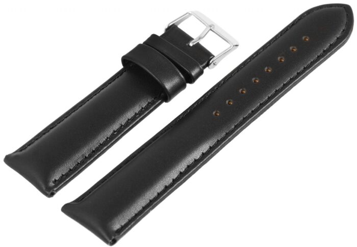 Basic Echtleder Armband, Edelstahl Dornschließe, schwarz, 18~24 mm - Image 2