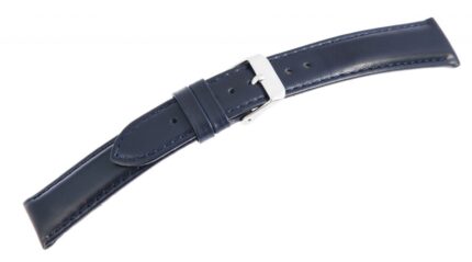 Echtleder-Uhrenarmband, gepolstert, dunkelblau, 18 mm - 24 mm