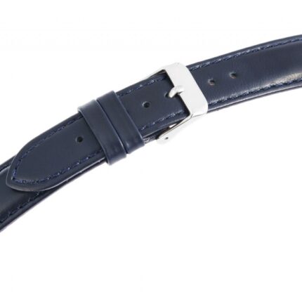 Echtleder-Uhrenarmband, gepolstert, dunkelblau, 18 mm - 24 mm