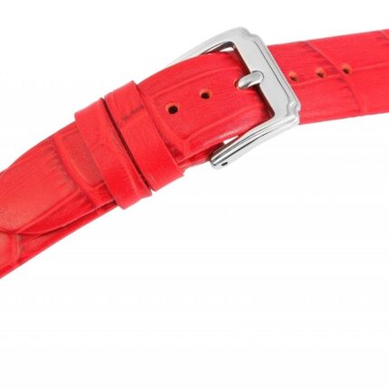 Echtleder-Uhrenarmband, rot, Krokooptik, 16 mm - 26 mm