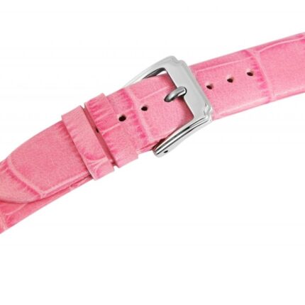 Echtleder-Uhrenarmband, rosa, Krokooptik, 16 mm - 26 mm