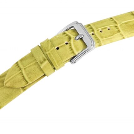Echtleder-Uhrenarmband, grün, Krokooptik, 16 mm - 26 mm