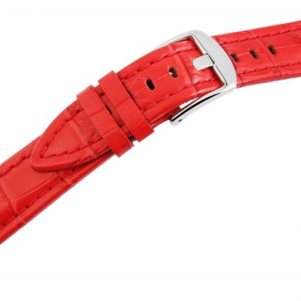 Echtleder-Uhrenarmband, rot, Krokooptik, 20 mm / 22 mm