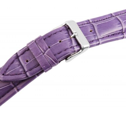 Echtleder-Uhrenarmband, lila, Krokooptik, 20 mm / 22 mm