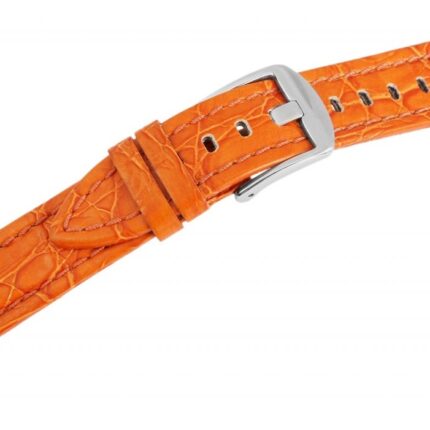 Echtleder-Uhrenarmband, orange, Schlangenoptik, 20 mm / 22 mm