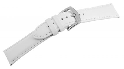 Echtleder-Uhrenarmband, weiß, 20 mm / 22 mm