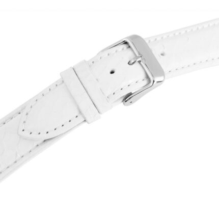 Echtleder-Uhrenarmband, weiß, 20 mm