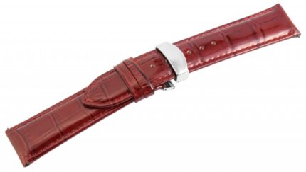 Echtleder-Uhrenarmband, braun, Butterfly-Faltschließe, 22 mm / 26 mm