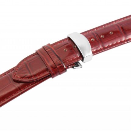 Echtleder-Uhrenarmband, braun, Butterfly-Faltschließe, 22 mm / 26 mm