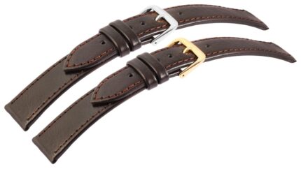 Echtleder-Uhrenarmbänder, dunkelbraun, VE 10, 18 mm / 20 mm