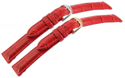Lederimitation-Uhrenarmband, rot, Krokooptik, VE 12, 12 mm / 16 mm