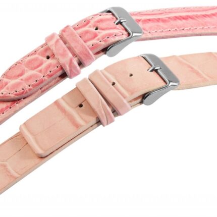 Lederimitation-Uhrenarmbänder, rosa, Krokooptik, VE 12, 12 mm - 20 mm