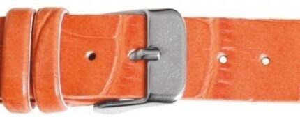 Basic Lederimitat Armband in orange, Kroko, 12 mm, VE12