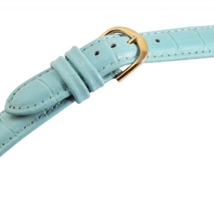 Echtleder-Uhrenarmbänder, hellblau, Krokooptik, VE 12, 18 mm