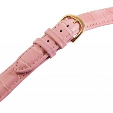 Echtleder-Uhrenarmbänder, rosa, Krokooptik, VE 12, 18 mm